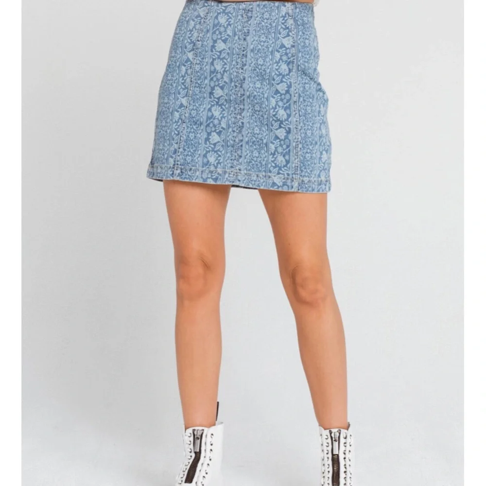 NWT Free People Modern Femme Denim Skirt